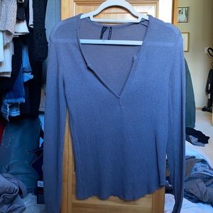 Free People Grey Knit Long Sleeve
